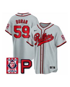 Men's Philadelphia Phillies #59 Jhoan Duran Gray Stitched Baseball Jersey (Gray)