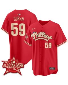 Men's Philadelphia Phillies #59 Jhoan Duran Red 2026 MLB All-Star Jersey (Style 3)