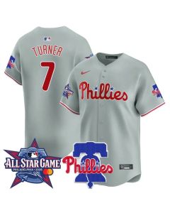 Men's Philadelphia Phillies #7 Trea Turner Gray 2026 MLB All-Star Jersey