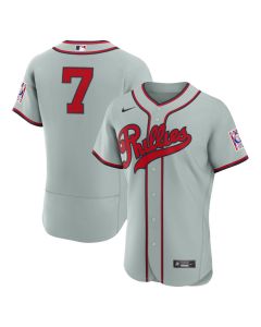 Men's Philadelphia Phillies #7 Trea Turner Gray 2026 Field of Dreams Authentic Jersey