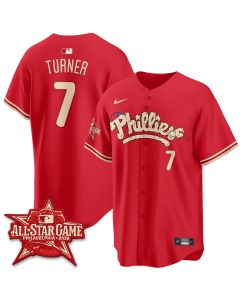 Men's Philadelphia Phillies #7 Trea Turner Red 2026 MLB All-Star Jersey (Style 3)