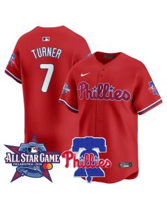 Men's Philadelphia Phillies #7 Trea Turner Red 2026 MLB All-Star Jersey (Style 4)