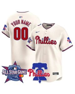 Men's Philadelphia Phillies Cream 2026 MLB All-Star Custom Jersey (Cream)