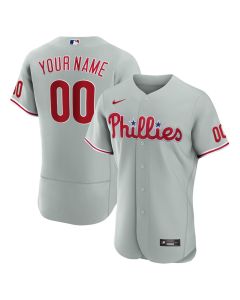 Men's Philadelphia Phillies Gray Road Authentic Custom Jersey (Gray)