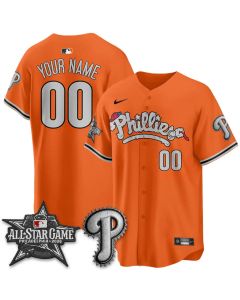 Men's Philadelphia Phillies Orange 2026 MLB All-Star Custom Jersey (Orange)