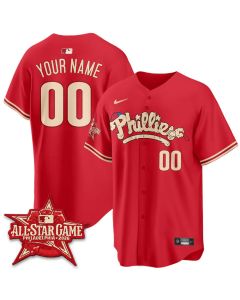 Men's Philadelphia Phillies Red 2026 MLB All-Star Custom Jersey (Style 2)