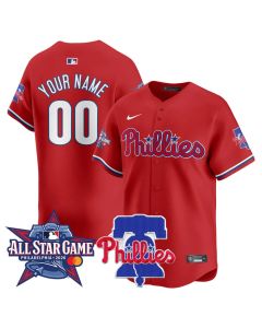 Men's Philadelphia Phillies Red 2026 MLB All-Star Custom Jersey (Style 4)