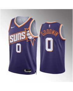Men's Phoenix Suns #0 Jordan Goodwin Purple Icon Edition Stitched Basketball Jersey