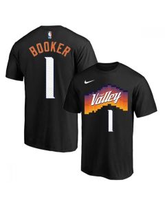 Men's Phoenix Suns #1 Devin Booker 2021 Black NBA T-Shirt