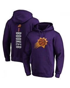 Men's Phoenix Suns #1 Devin Booker 2021 Purple Team Playmaker Name & Number Pullover Hoodie