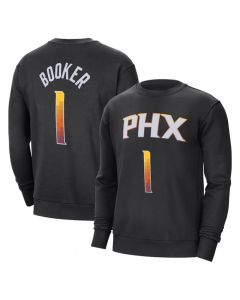 Men's Phoenix Suns #1 Devin Booker Black Long Sleeve T-Shirt
