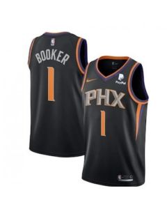 Men's Phoenix Suns #1 Devin Booker Black Stitched Jersey