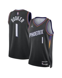 Men's Phoenix Suns #1 Devin Booker Fox Black 2025/26 Statement Edition Jersey (Black)