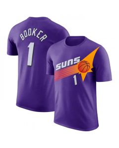Men's Phoenix Suns #1 Devin Booker Purple 2022/23 Classic Edition Name & Number T-Shirt