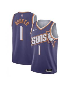 Men's Phoenix Suns #1 Devin Booker Purple 2023 Icon Edition Stitched Basketball Jersey