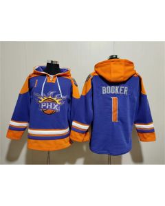 Men's Phoenix Suns #1 Devin Booker Purple Ageless Must-Have Lace-Up Pullover Hoodie