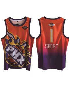 Men's Phoenix Suns#1 Devin Booker Purple/Orange Print Basketball Jersey