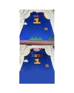 Men's Phoenix Suns #1 Devin Booker Purple Print Basketball Jersey