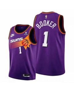 Men's Phoenix Suns #1 Devin Booker Purple Stitched Basketball Jersey