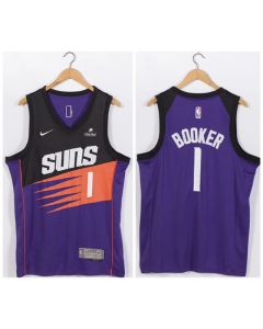 Men's Phoenix Suns #1 Devin Booker Purple Stitched Jersey