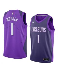 Men's Phoenix Suns #1 Devin Booker Purple Stitched NBA Jersey (Purple)