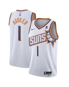 Men's Phoenix Suns #1 Devin Booker White 2023 Association Edition Stitched Basketball Jersey