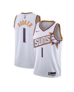 Men's Phoenix Suns #1 Devin Booker White Association Edition Stitched Basketball Jersey