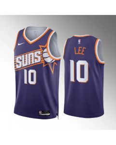 Men's Phoenix Suns #10 Damion Lee Purple Icon Edition Stitched Basketball Jersey