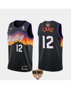 Men's Phoenix Suns #12 Torrey Craig 2021 Black NBA Finals City Edition Stitched Jersey