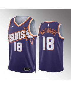 Men's Phoenix Suns #18 Yuta Watanabe Purple Icon Edition Stitched Basketball Jersey
