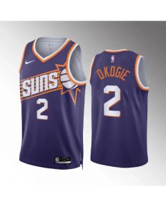 Men's Phoenix Suns #2 Josh Okogie Purple Icon Edition Stitched Basketball Jersey