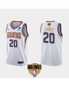 Men's Phoenix Suns #20 Dario Saric 2021 White NBA Finals Association Edition Stitched Jersey