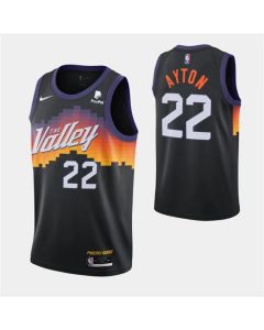Men's Phoenix Suns #22 Deandre Ayton 2020 Black City Edition Stitched Jersey
