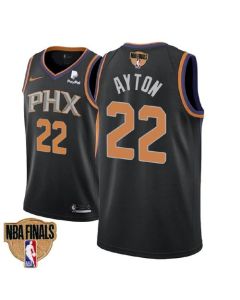 Men's Phoenix Suns #22 Deandre Ayton 2021 Black NBA Finals Statement Edition Stitched Jersey