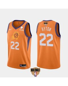 Men's Phoenix Suns #22 Deandre Ayton 2021 Orange Statement Finals Basketball Swingman Stitched Jersey