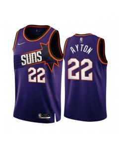Men's Phoenix Suns #22 Deandre Ayton 2022/23 Purple 75th Anniversary Icon Edition Stitched Jersey