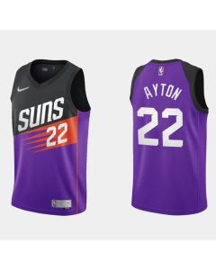 Men's Phoenix Suns #22 Deandre Ayton Purple/Black Earned Edition Stitched Jersey