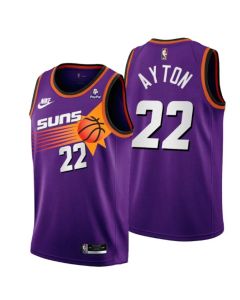 Men's Phoenix Suns #22 Deandre Ayton Purple Stitched Basketball Jersey