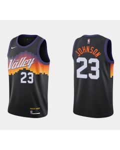 Men's Phoenix Suns #23 Cameron Johnson 2020 Black City Edition Stitched Jersey