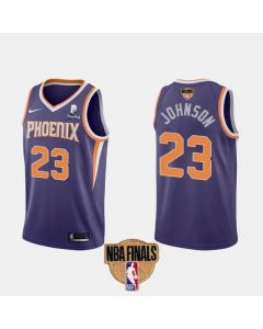 Men's Phoenix Suns #23 Cameron Johnson 2021 Purple NBA Finals Icon Edition Stitched Jersey