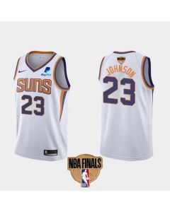 Men's Phoenix Suns #23 Cameron Johnson 2021 White NBA Finals Association Edition Stitched Jersey