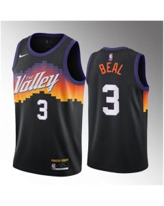 Men's Phoenix Suns #3 Bradley Beal Balck 2021/22 City Edition Stitched Basketball Jersey
