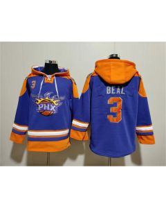 Men's Phoenix Suns #3 Bradley Beal Purple Ageless Must-Have Lace-Up Pullover Hoodie