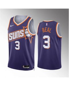 Men's Phoenix Suns #3 Bradley Beal Purple Icon Edition Stitched Basketball Jersey (Purple)