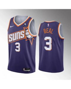 Men's Phoenix Suns #3 Bradley Beal Purple Icon Edition Stitched Basketball Jersey
