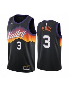 Men's Phoenix Suns #3 Chris Paul 2020 Black City Edition Stitched Jersey