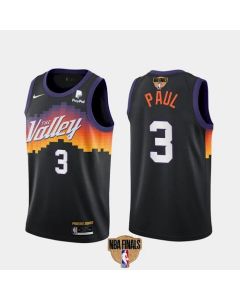Men's Phoenix Suns #3 Chris Paul 2021 Black NBA Finals City Edition Stitched Jersey