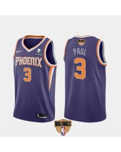 Men's Phoenix Suns #3 Chris Paul 2021 Purple NBA Finals Icon Edition Stitched Jersey