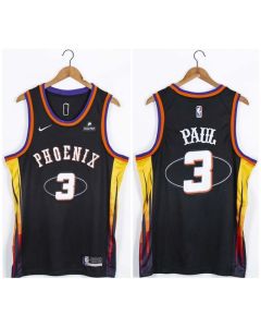 Men's Phoenix Suns #3 Chris Paul Black 75th Anniversary Stitched Jersey