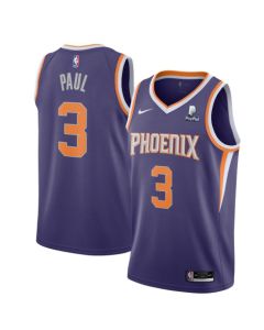 Men's Phoenix Suns #3 Chris Paul Purple Icon Edition Stitched Jersey